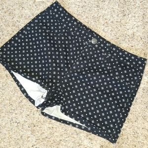 Black printed shorts
